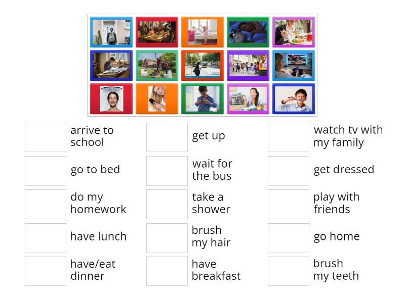 Daily routine verbs - Match up