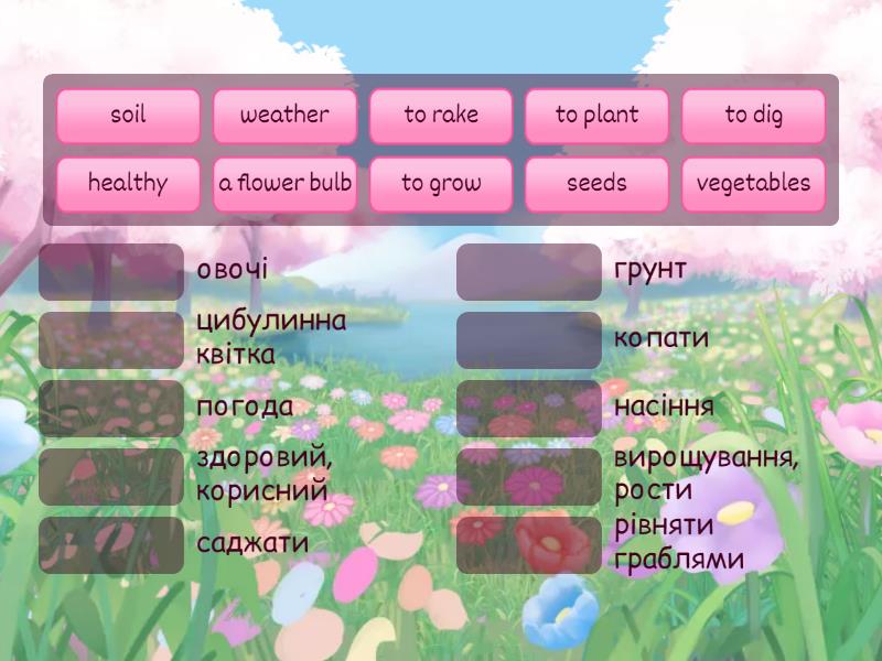 Reading 5th Grade Growing Plants - Match up