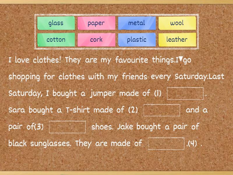 clothes and fashion Complete the sentence
