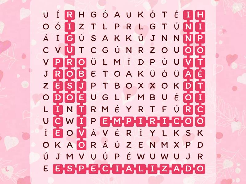 Caracteristicas del conocimiento cientifico sopa de letras