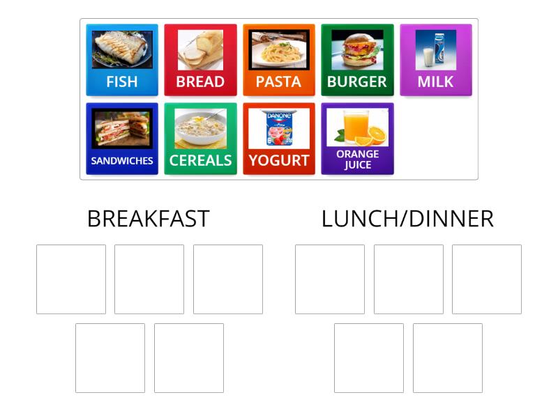 MEALS: BREAKFAST- LUNCH-DINNER - Group sort