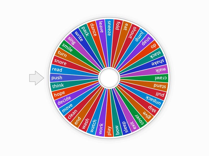 Verb wheel Spin the wheel