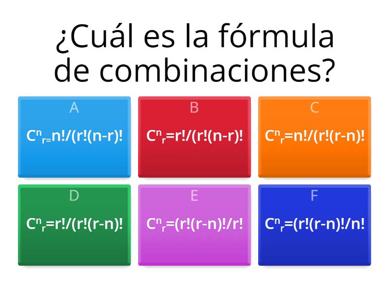 COMBINACIONES - Cuestionario