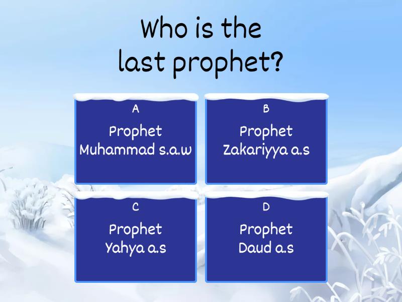 KIDS 4 - Nabi Muhammad s.a.w The Final Prophet - Quiz