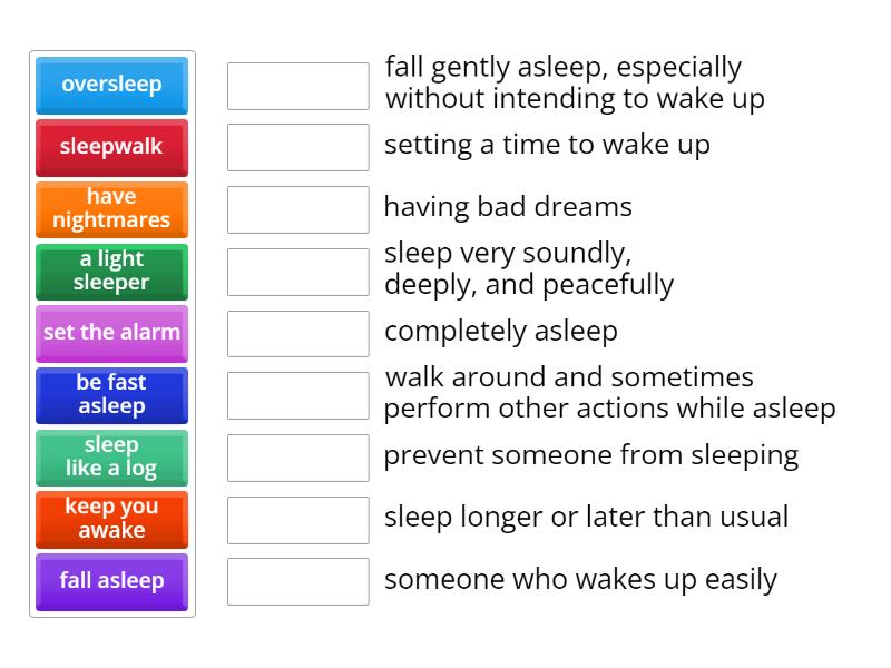Sleep vocab - Match up