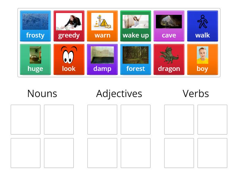 GKDD Nouns, Adjectives, Verbs - Group sort