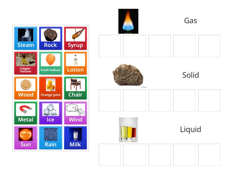 Solid, Liquid, Gas - Sorting - Group Sort