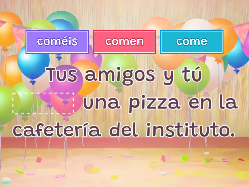 1. PRESENTE INDICATIVO - COMER - Complete the sentence