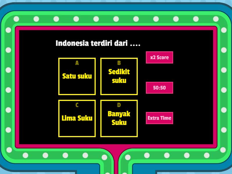 Keragaman Suku Dan Budaya Bangsa Di Indonesia - Gameshow Quiz