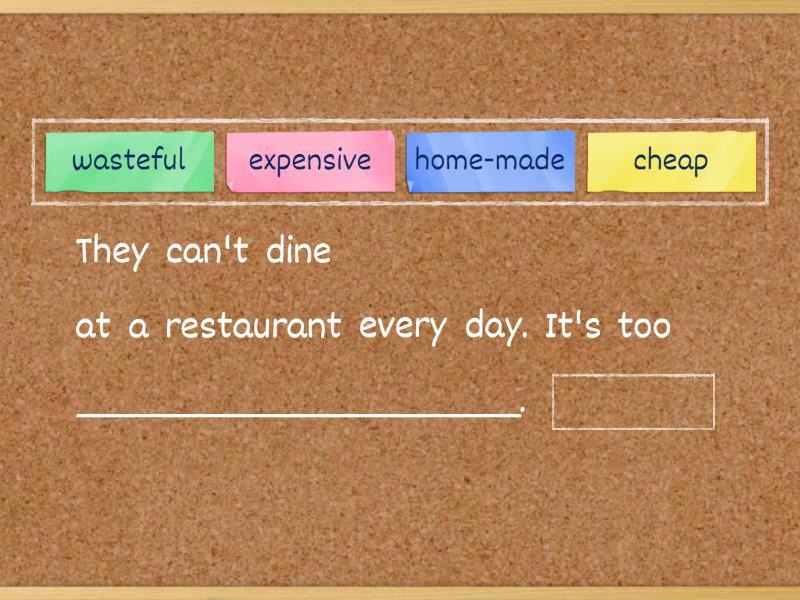 Cooking 1 - Complete the sentence