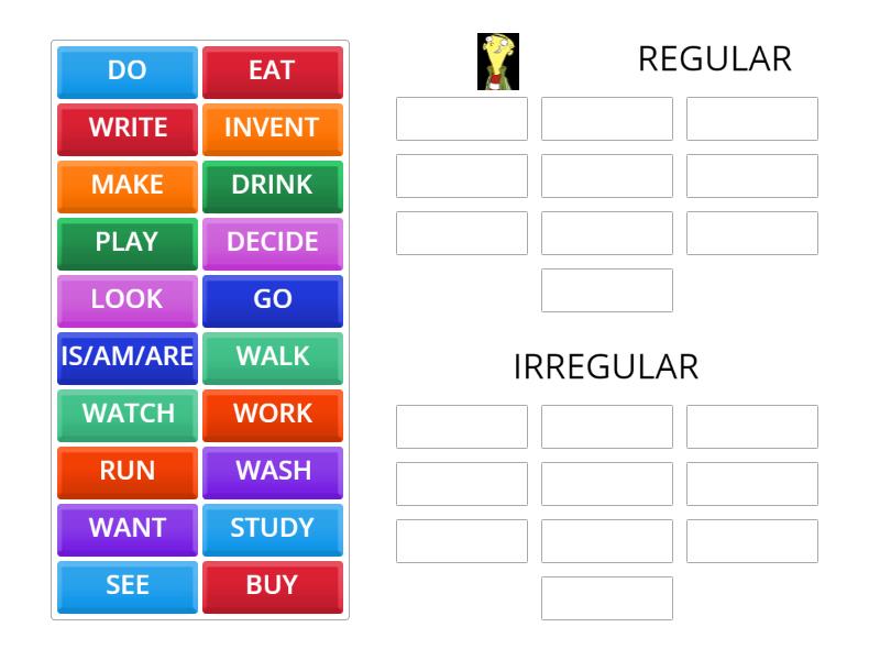 SIMPLE PAST VERBS - Group sort