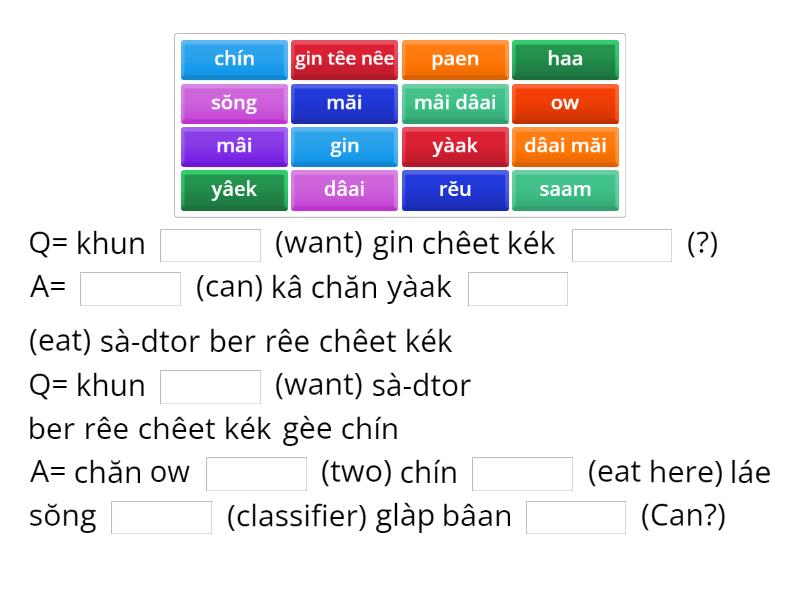 Food (classifier) - Missing word
