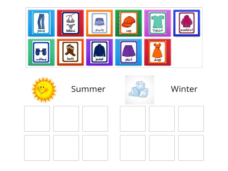Summer/winter clothes - Group sort