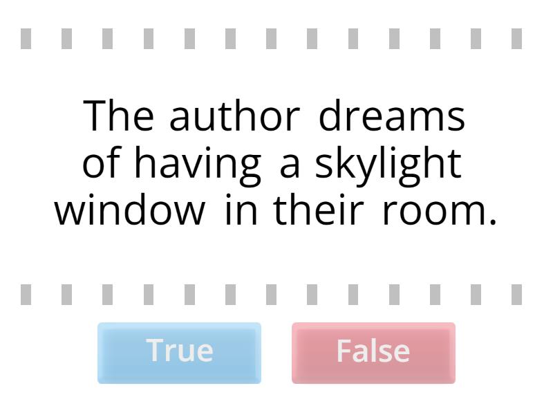 My room - True or false