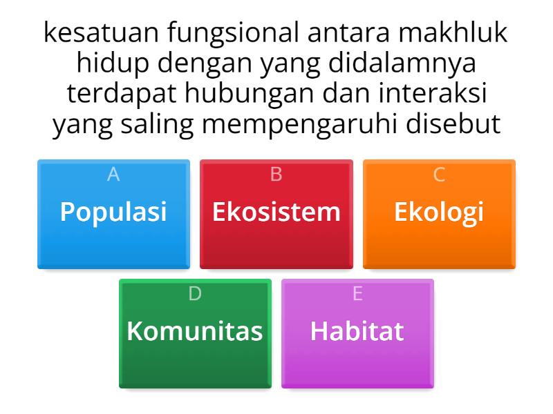 MAKHLUK HIDUP DALAM EKOSISTEM - Quiz