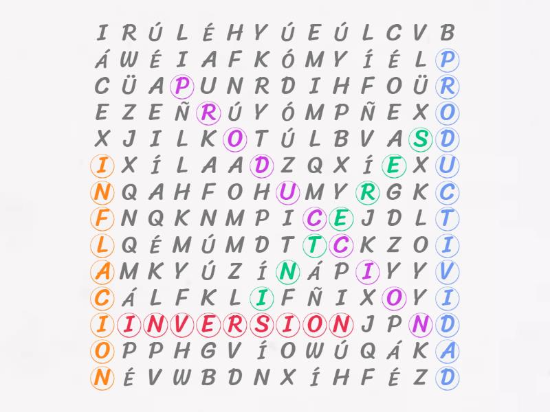 Actividad De Inversion Wordsearch