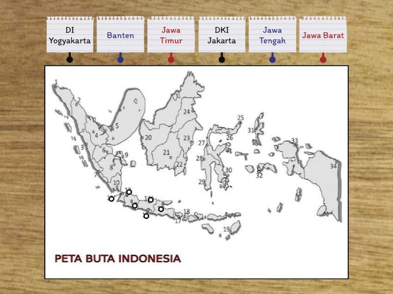 Peta Buta Indonesia (pulau Jawa) - Labelled Diagram