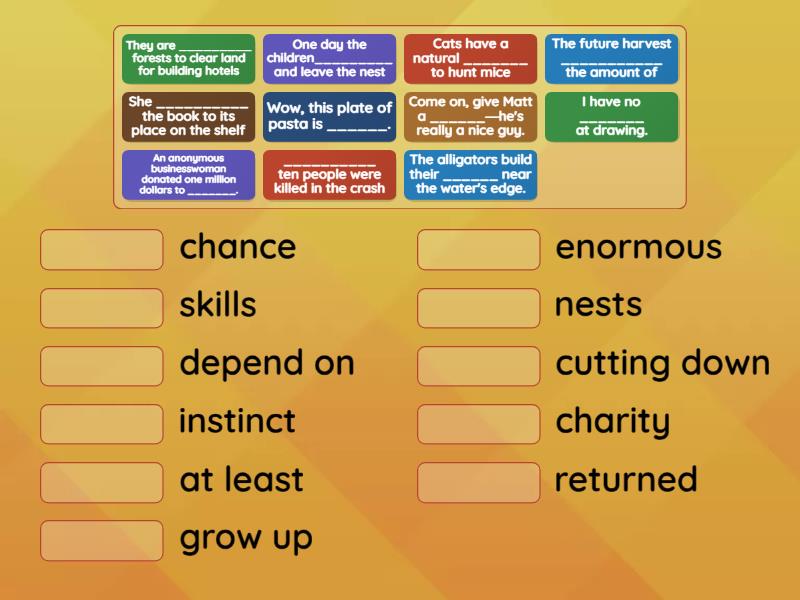 wider world 2, unit 3.3. (school for orangutans) - Match up