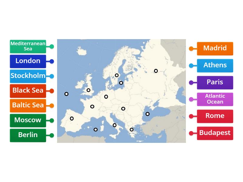 3RD - Europe Map Capital City - Labelled diagram