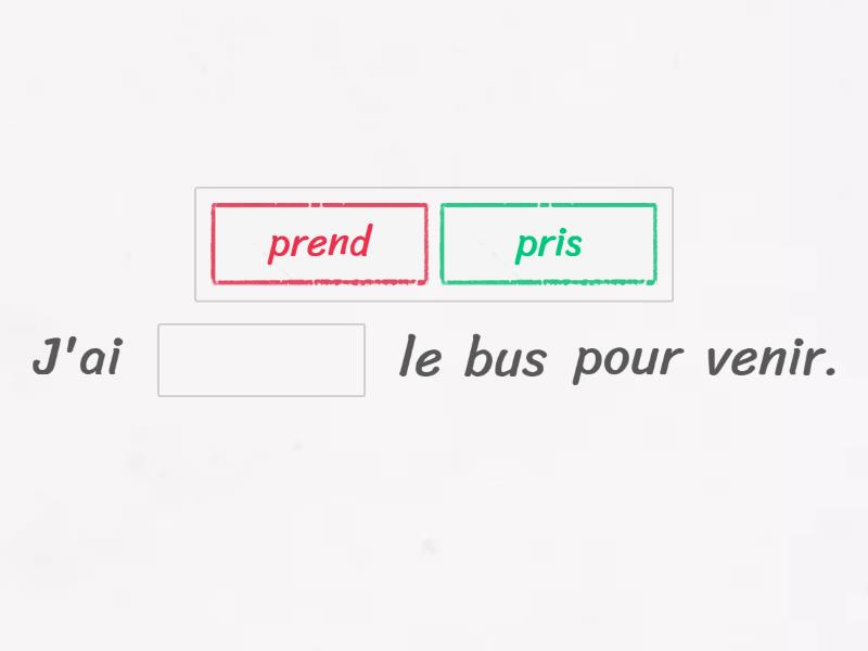 Passé composé - trouver le bon participe passé - Complétez la phrase