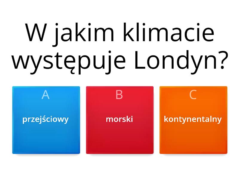 Zróżnicowanie Klimatyczne Europy - Test