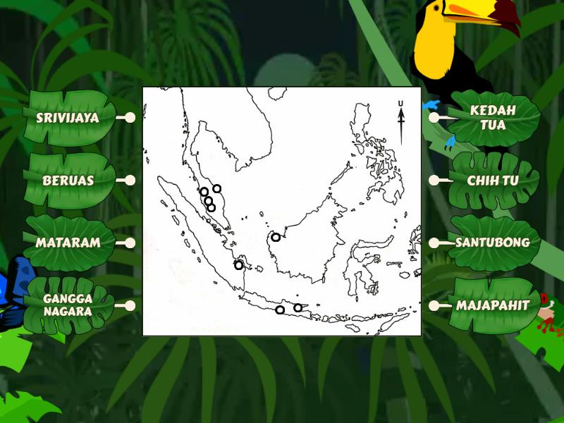 LOKASI KERAJAAN MELAYU AWAL DI KEPULAUAN MELAYU - Labelled diagram