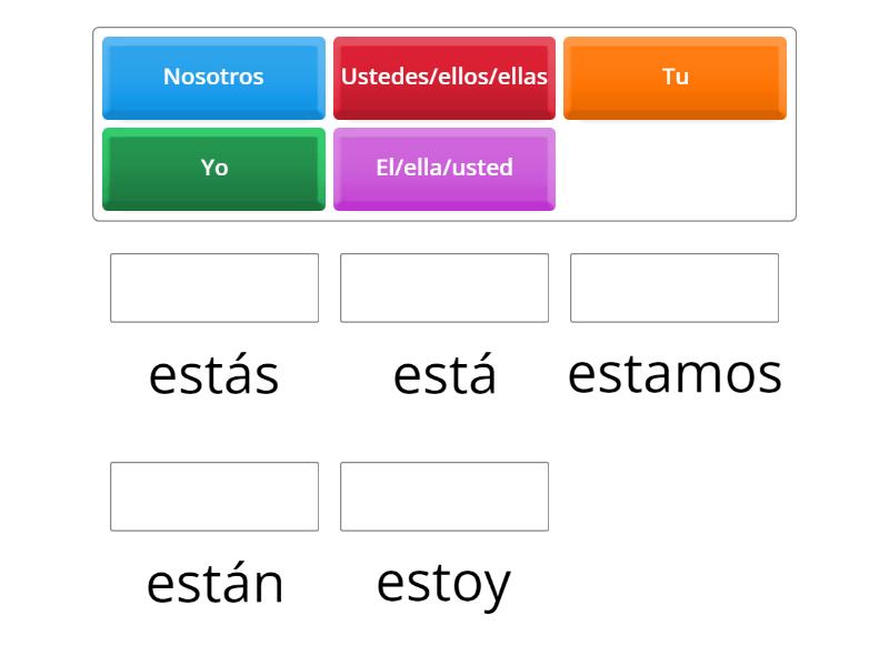 Verbo estar - Une las parejas