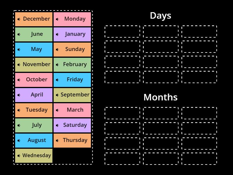 Days & Months - Group sort
