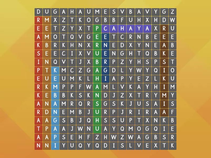 Ciri Ciri Reaksi Kimia Wordsearch