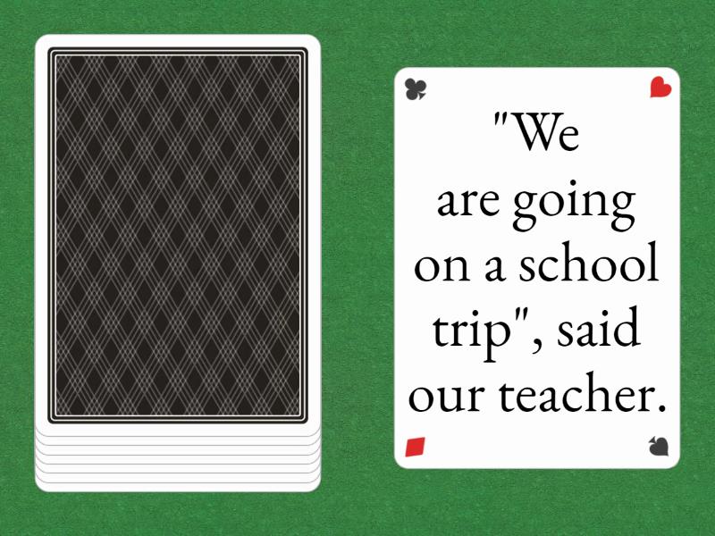 Reported Speech - Speaking cards