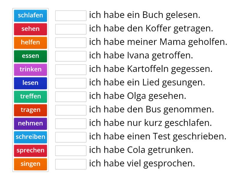 A1 Perfekt- Unregelm. Verben Mit Haben - It's A Match