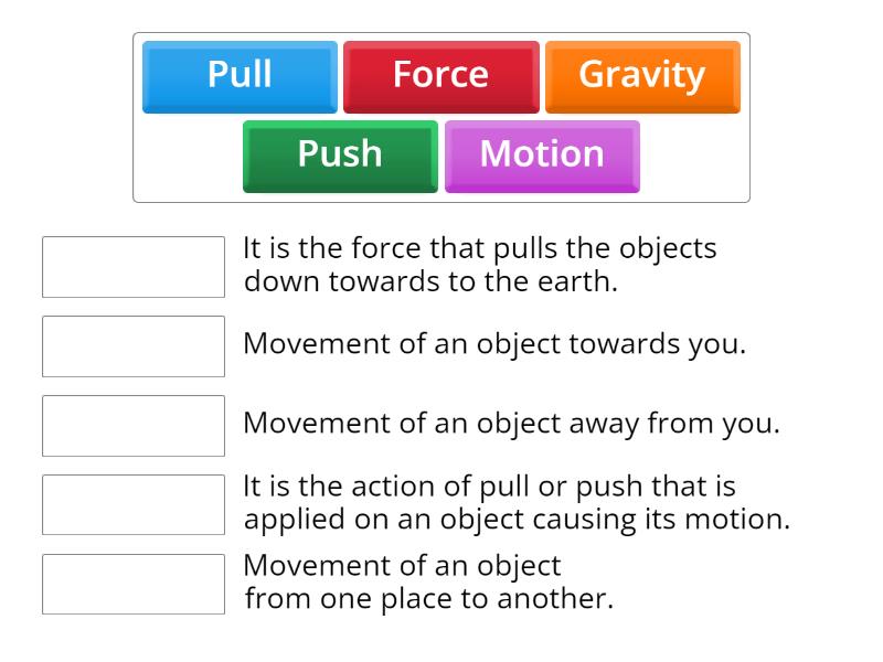 Motion & Gravity - Match Up