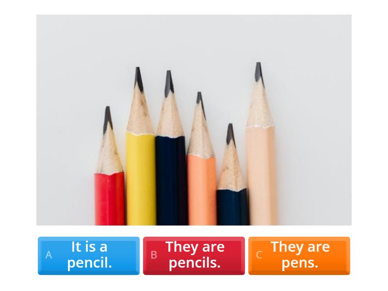 Singular & Plural with Classroom Supplies Quiz