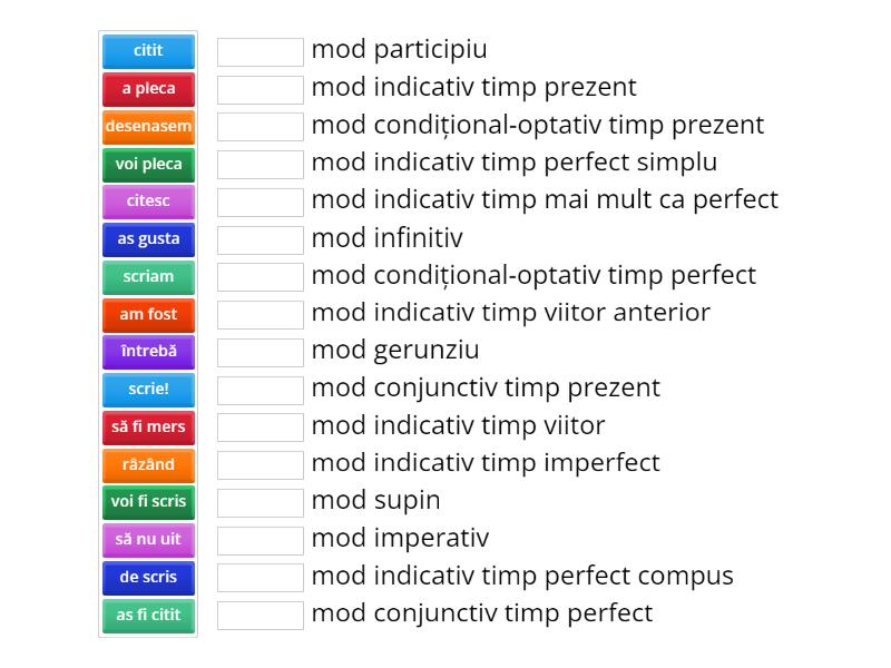 Verbul Moduri Si Timpuri - Match Up