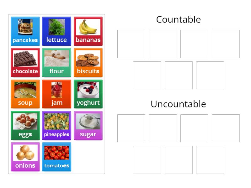 Year 3 - Food, Please! [countable Vs Uncountable] - Group Sort