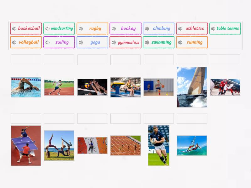 sport activities own it 1 unit 6 - Match up