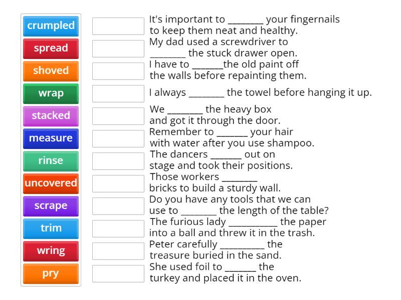 Common Verbs _ Quiz - Une las parejas
