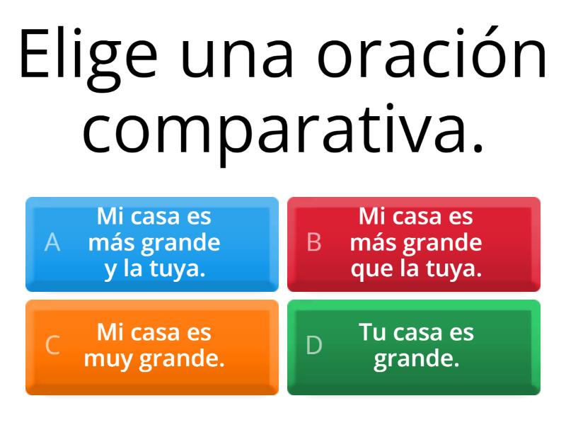 Oraciones comparativas - Quiz