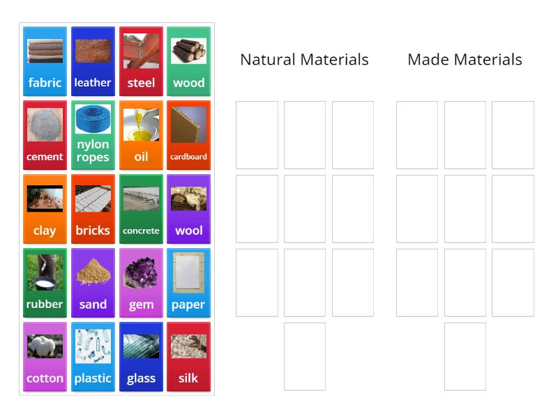 Sorting Natural and Made Materials - Group sort
