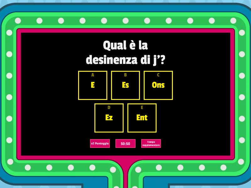 Verbo Avere - Gameshow Quiz