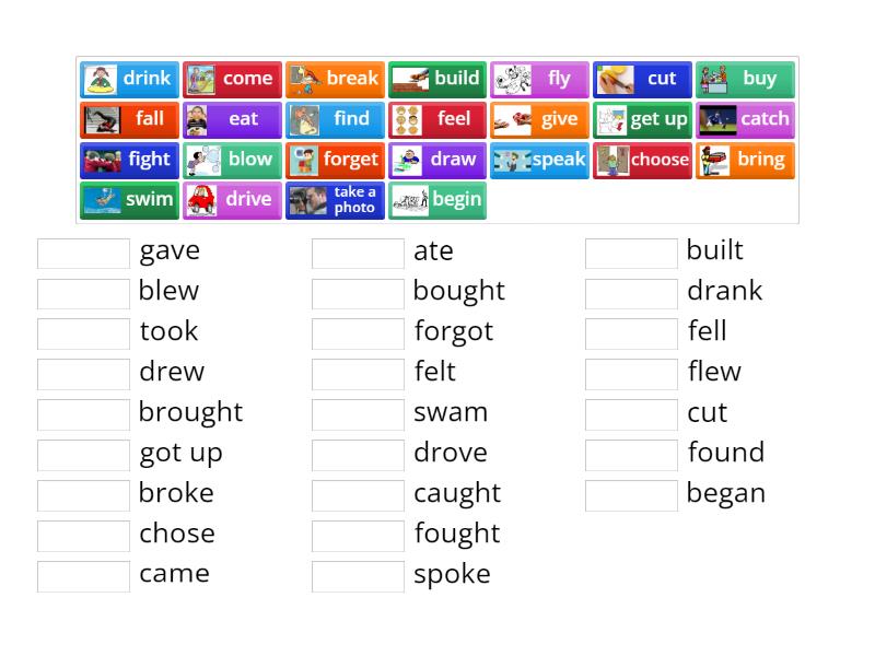 Gr3-4 PAST WORDS I - Match up