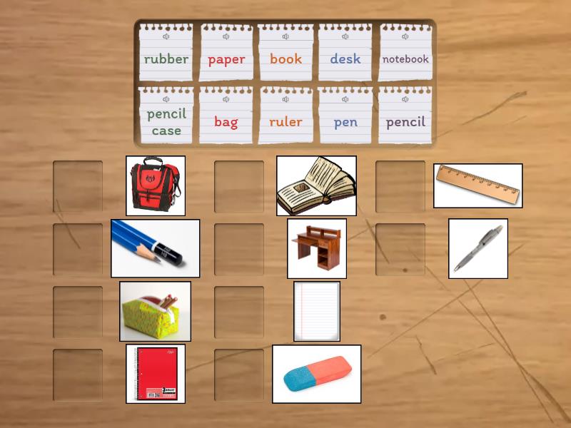 School objects. SM1. Unit 1 - Match up