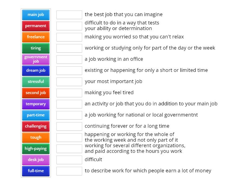 Describing jobs - Une las parejas