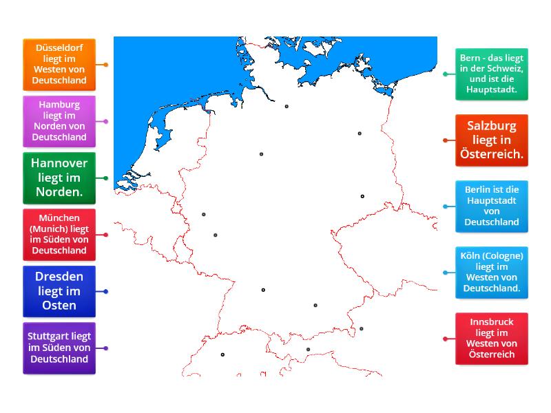 German-speaking countries - cities - Labelled diagram