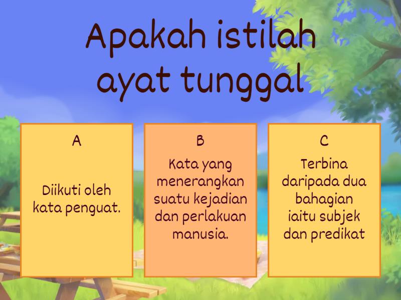 Kuiz "Ayat Tunggal Dan Ayat Majmuk" - Quiz