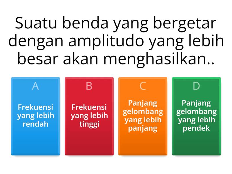 FORMATIF GETARAN, GELOMBANG DAN BUNYI - Quiz