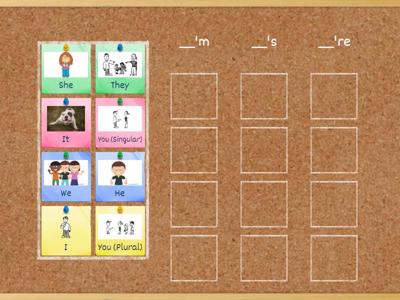 Verb To Be Contractions Group Sort
