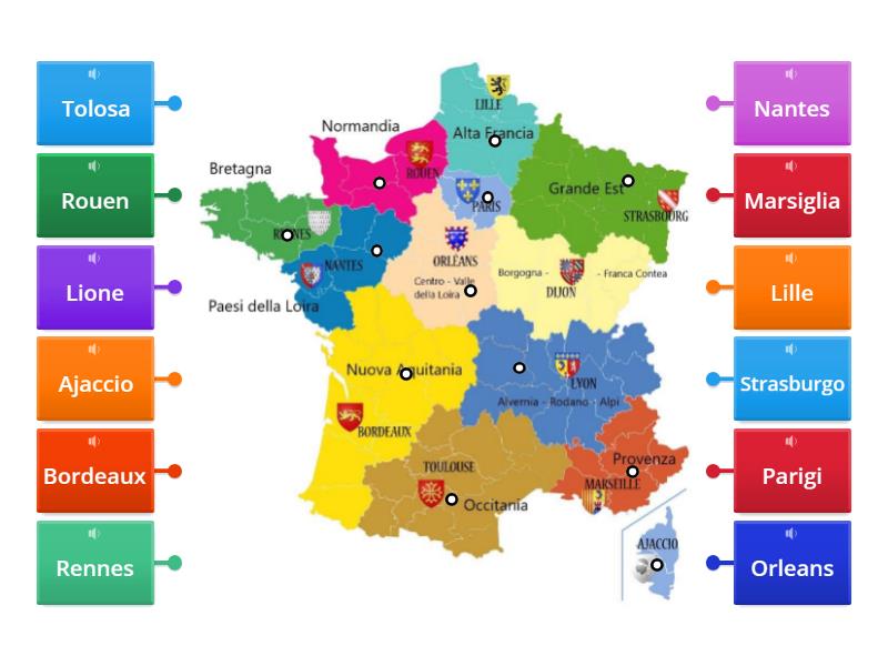 I Capoluoghi Della Francia - Labelled Diagram