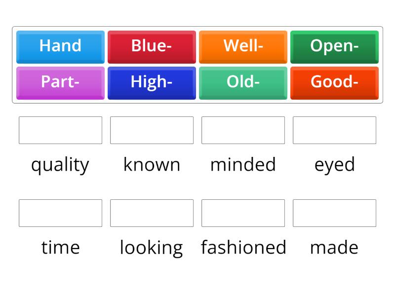 Compound Adjectives - Match up