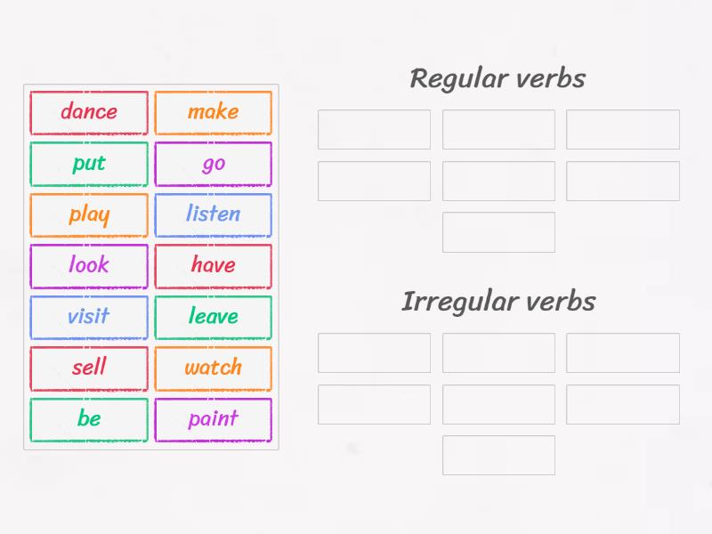 Past simple (Regular and irregular verbs) - Group sort